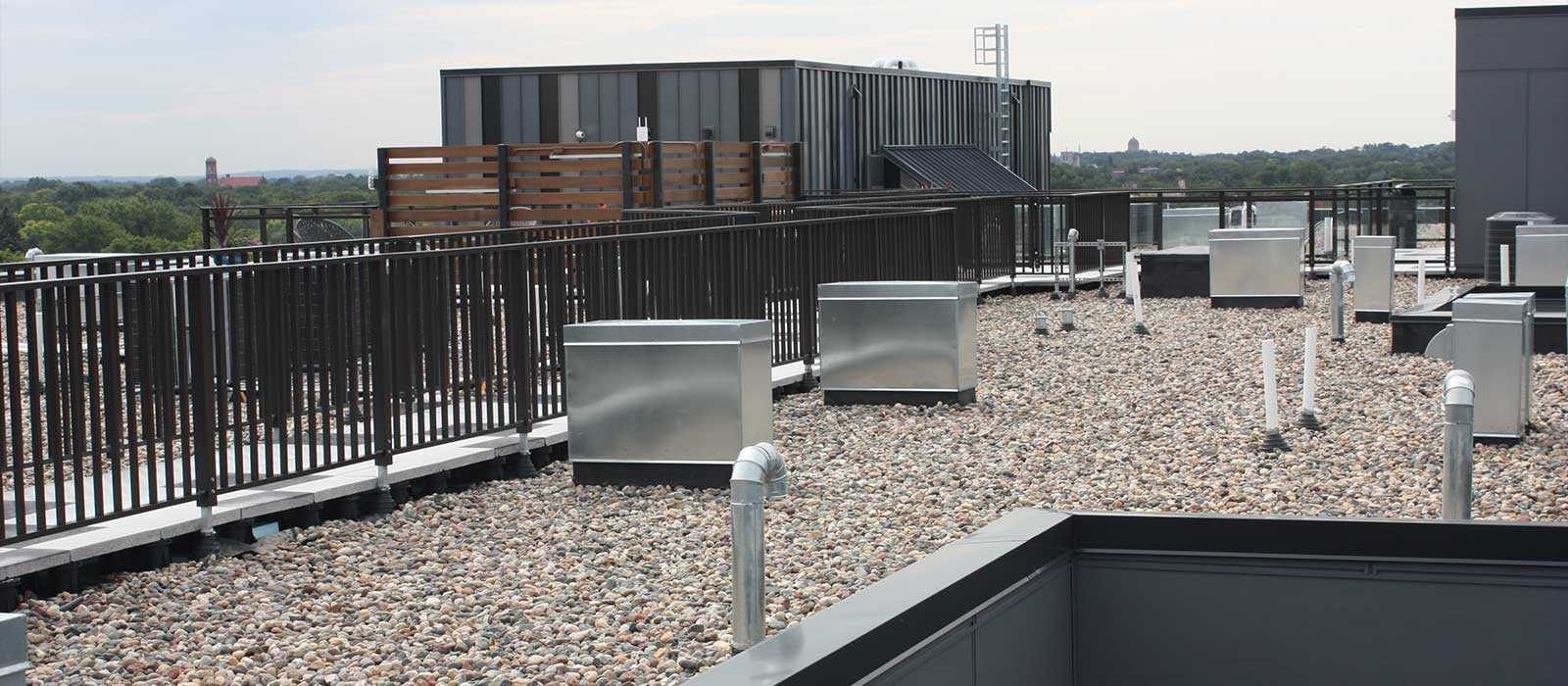 top of a flat roof.